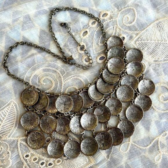 Vintage Ethnic “Coin” Bib Necklace - Picture 4 of 7